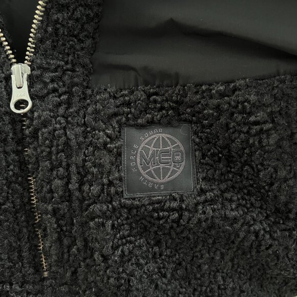 McQ Alexander McQueen Half-Zip Mixed-Media Pullover Track Jacket Black size 46 - Picture 14 of 16